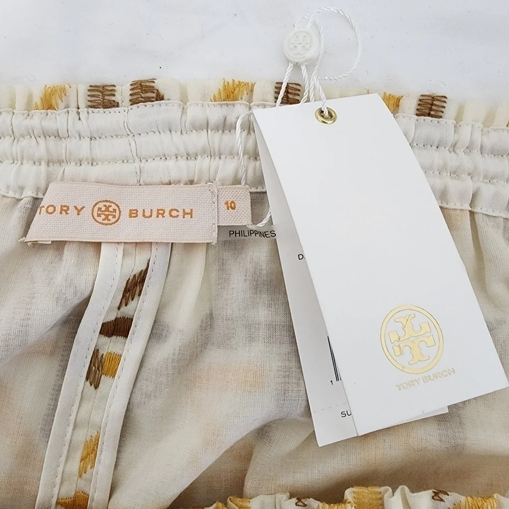 NWT Tory Burch Embroidered Cinched Ankle Pant Size 10